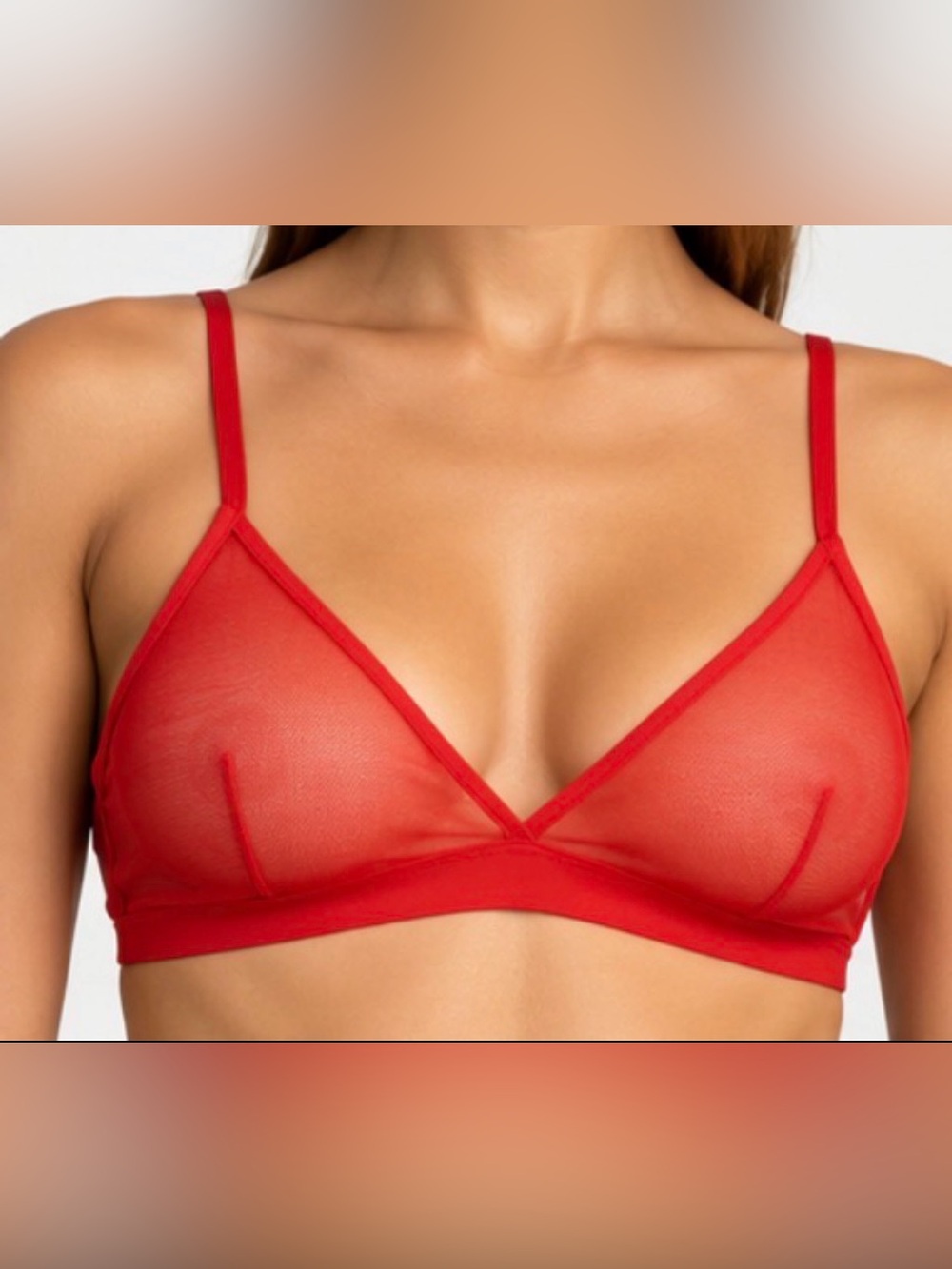 Joe's Jeans Red Sheer Triangle Bralette